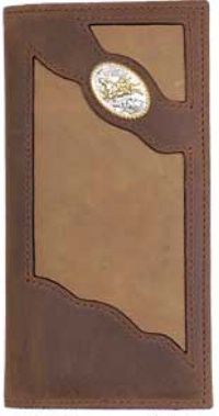 3D Belt Company TW81C1 Apache Wallet with Smooth Inlay Trim  with Oval Concho